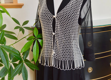 Hand Made Freshwater Pearl Vest Creamy White Rice Shape Pearl Vest Handicraft Pearl Vest #807