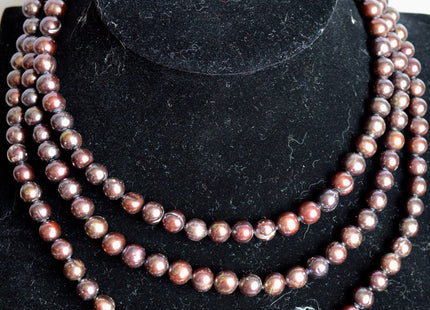 54 inches 7-8mm Potato Shape Hand Knotted Pearl Necklaces Natural Freshwater Pearl Necklace #756