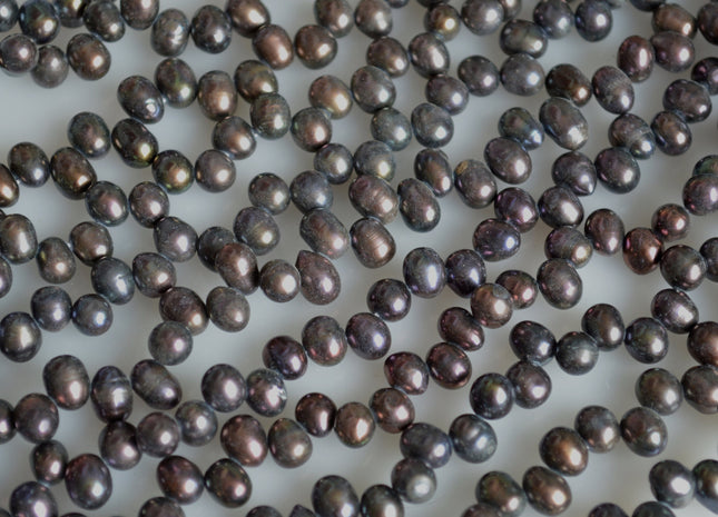 8x6-7mm Drop Shape Top Drilled Freshwater Pearl Beads Dancing Genuine Cultured Freshwater Pearls #758