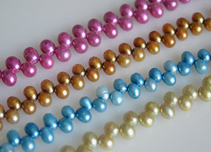 6x4-5mm to 7x5-6mm Top Drilled Oval/Drop Shape Freshwater Pearl Beads Multi Colors Dancing Genuine Cultured Freshwater Pearls #759