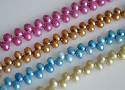 6x4-5mm to 7x5-6mm Top Drilled Oval/Drop Shape Freshwater Pearl Beads Multi Colors Dancing Genuine Cultured Freshwater Pearls #759