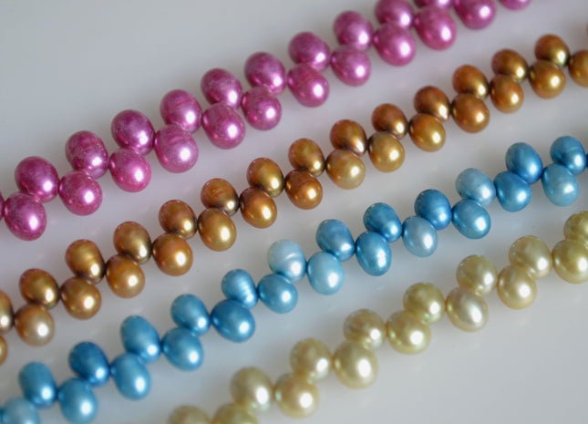 6x4-5mm to 7x5-6mm Top Drilled Oval/Drop Shape Freshwater Pearl Beads Multi Colors Dancing Genuine Cultured Freshwater Pearls #759