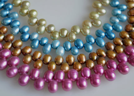 6x4-5mm to 7x5-6mm Top Drilled Oval/Drop Shape Freshwater Pearl Beads Multi Colors Dancing Genuine Cultured Freshwater Pearls #759