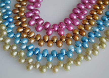 6x4-5mm to 7x5-6mm Top Drilled Oval/Drop Shape Freshwater Pearl Beads Multi Colors Dancing Genuine Cultured Freshwater Pearls #759