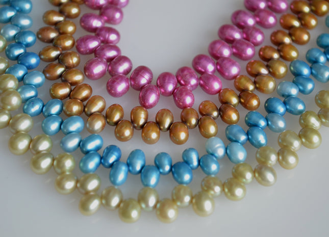 6x4-5mm to 7x5-6mm Top Drilled Oval/Drop Shape Freshwater Pearl Beads Multi Colors Dancing Genuine Cultured Freshwater Pearls #759