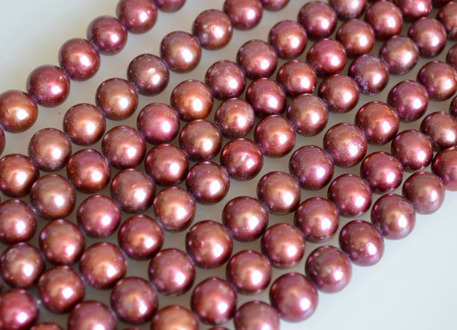 10 mm Cranberry Potato Freshwater Pearl Beads, Genuine Cultured Freshwater Pearls, Cranberry Red Freshwater Pearl Beads #531