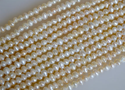 3.5-4 mm Natural White Freshwater Pearl Beads Small Potato White Freshwater Pearl Beads #823