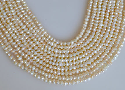 3.5-4 mm Natural White Freshwater Pearl Beads Small Potato White Freshwater Pearl Beads #823