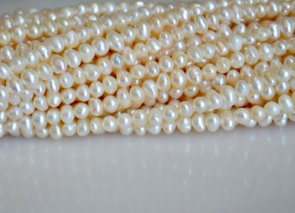 3.5-4 mm Natural White Freshwater Pearl Beads Small Potato White Freshwater Pearl Beads #823