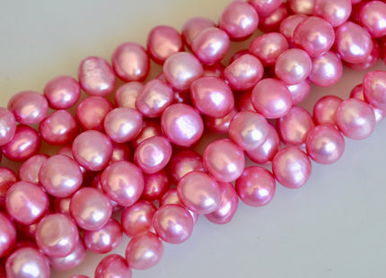 8-9mm Nugget Shape Pink Color Freshwater Pearl Beads Genuine Pearl Beads #828