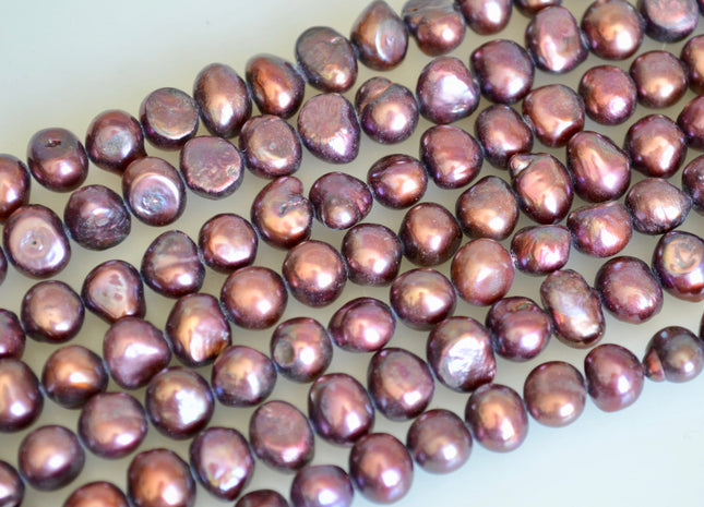 7-8mm Nugget Shape Merlot Color Freshwater Pearl Beads Genuine Pearl Beads #830