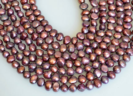 7-8mm Nugget Shape Merlot Color Freshwater Pearl Beads Genuine Pearl Beads #830