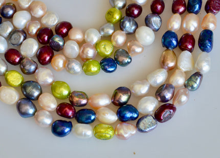 8-9mm Nugget Shape Multi Color Freshwater Pearl Beads Genuine Pearl Beads #826
