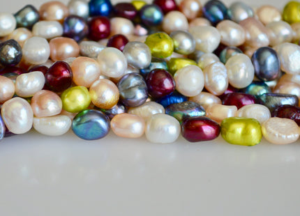 8-9mm Nugget Shape Multi Color Freshwater Pearl Beads Genuine Pearl Beads #826