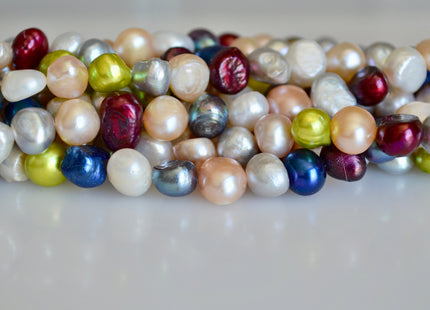 8-9mm Nugget Shape Multi Color Freshwater Pearl Beads Genuine Pearl Beads #826