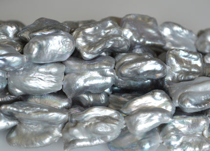 15x20-25 mm AA Large Hole Jumbo Biwa Stick Half Strand Freshwater Pearls Hole Size 2.2mm Genuine Freshwater Keshi Biwa Pearl Beads #760