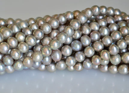 6-6.5mm 7mm AAA Pinkish Gray Color Off Round Freshwater Pearl Beads Genuine High Luster Near Round Pearl Beads #517