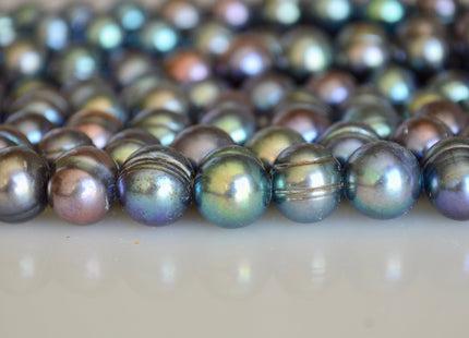 12-15 mm Large Hole Half Strand Peacock Freshwater Pearl Beads Potato Shape Hole 2.2mm 2.5mm & 4.0mm #779