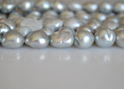 12-15x18 mm AA Jumbo Size Natural White Or Gray Rice/Oval Freshwater Pearl Irregular Nugget Beads Genuine Freshwater Pearls #394