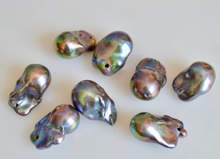 AAA 16-23x22-38 mm Jumbo Baroque Freshwater Pearl Peacock Pendant Irregular Baroque Pendant Drop Peacock Large Hole Pearl Pendant #463