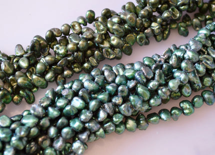 6x8mm Green Color Keishi Freshwater Pearl Beads Top & Top To Bottom Drilled Pearl Beads #799