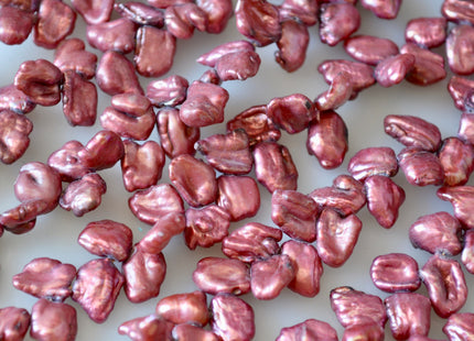 6x8-9mm and 8x10-12mm Dancing Biwa Stick Freshwater Pearl Beads Pink and Brown Color Top Drilled #801