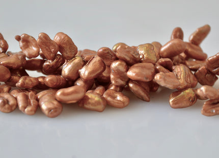 6x8-9mm and 8x10-12mm Dancing Biwa Stick Freshwater Pearl Beads Pink and Brown Color Top Drilled #801