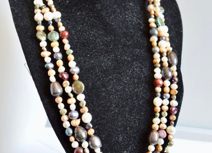 72 inches 6-12 mm Multi Color and Shape Freshwater Pearl Necklaces Long Pearl Necklace #845