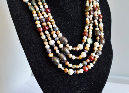 72 inches 6-12 mm Multi Color and Shape Freshwater Pearl Necklaces Long Pearl Necklace #845