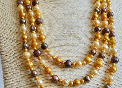 72 inches 5-9mm Multi Color and Potato Shape Freshwater Pearl Necklaces Long Pearl Necklace #846