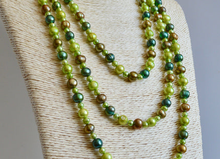 72 inches 5-9mm Multi Color and Potato Shape Freshwater Pearl Necklaces Long Pearl Necklace #846