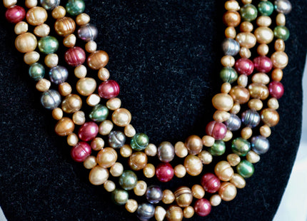 72 inches 5-8mm Multi Color and Multi Shape Freshwater Pearl Necklaces Long Pearl Necklace #849