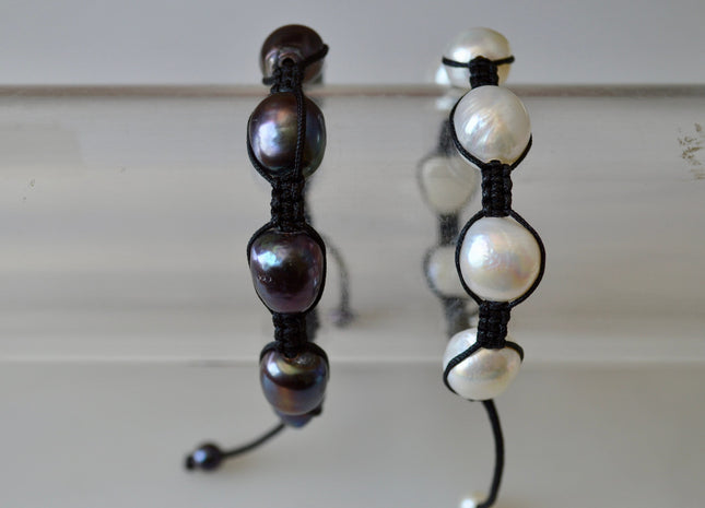 Adjustable Pearl Bracelet 7.5 to 10 inches Freshwater Pearl Bracelet #806