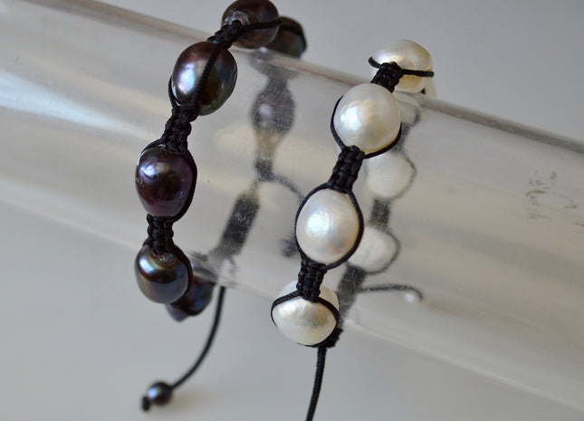 Adjustable Pearl Bracelet 7.5 to 10 inches Freshwater Pearl Bracelet #806