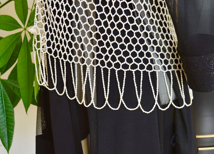 Hand Made Freshwater Pearl Vest Creamy White Rice Shape Pearl Vest Handicraft Pearl Vest #807
