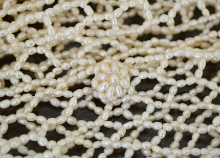 Hand Made Freshwater Pearl Vest Creamy White Rice Shape Pearl Vest Handicraft Pearl Vest #807