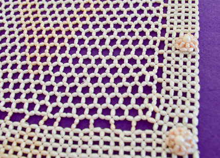 Hand Made Freshwater Pearl Vest Peach and Creamy White Rice Shape Pearl Vest Handicraft Pearl Vest #808
