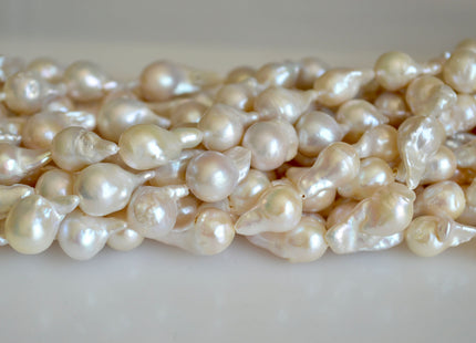 8x10-12x15mm Natural White Teardrop Baroque Freshwater Pearl Beads Limited Edition Natural White Irregular Baroque Pearls (276-BQW0925)