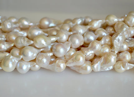 8x10-12x15mm Natural White Teardrop Baroque Freshwater Pearl Beads Limited Edition Natural White Irregular Baroque Pearls (276-BQW0925)