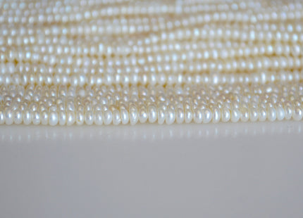 2x3 mm AAA Natural White Pearl Small Button Potato Freshwater Pearl Beads Genuine High Luster Seed Pearl #822