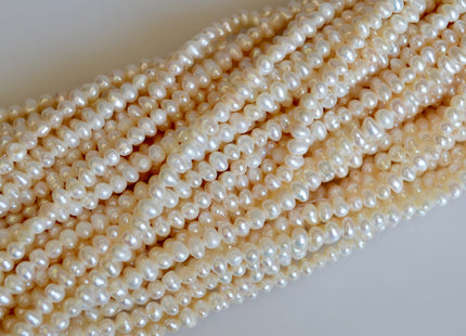 3.5-4 mm Natural White Freshwater Pearl Beads Small Potato White Freshwater Pearl Beads #823