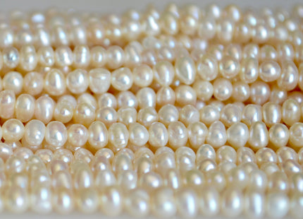 3.5-4 mm Natural White Freshwater Pearl Beads Small Potato White Freshwater Pearl Beads #823