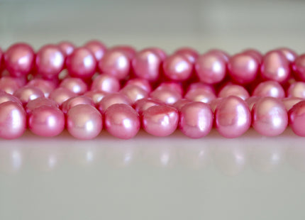 8-9mm Nugget Shape Pink Color Freshwater Pearl Beads Genuine Pearl Beads #828