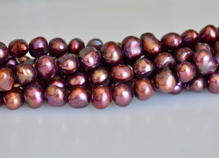 7-8mm Nugget Shape Merlot Color Freshwater Pearl Beads Genuine Pearl Beads #830