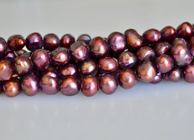 7-8mm Nugget Shape Merlot Color Freshwater Pearl Beads Genuine Pearl Beads #830
