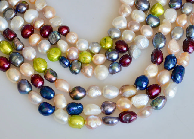 8-9mm Nugget Shape Multi Color Freshwater Pearl Beads Genuine Pearl Beads #826