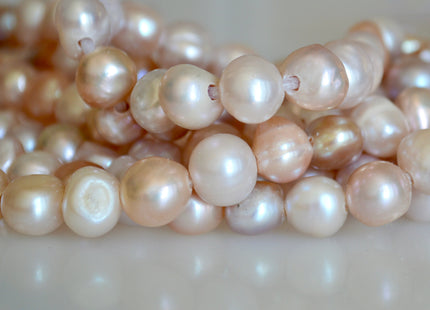 10-11mm Large Hole Multi Natural Color Nugget Shape Freshwater Pearl Beads 2mm Hole #871