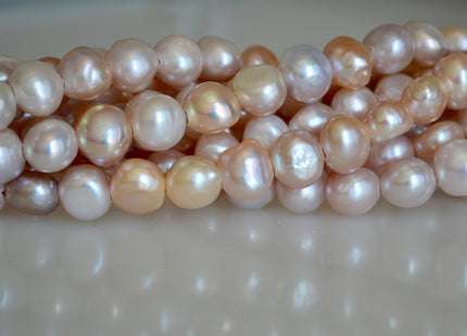 10-11mm Large Hole Multi Natural Color Nugget Shape Freshwater Pearl Beads 2mm Hole #871