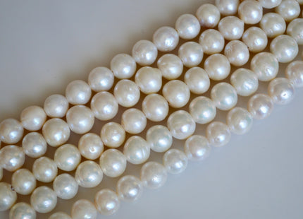 11-13 mm Half Strand Large Hole Natural White Baroque Pearl 2mm Hole Natural Baorque Pearl Rare Cultured Edison Pearl #256