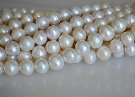 11-13 mm Half Strand Large Hole Natural White Baroque Pearl 2mm Hole Natural Baorque Pearl Rare Cultured Edison Pearl #256